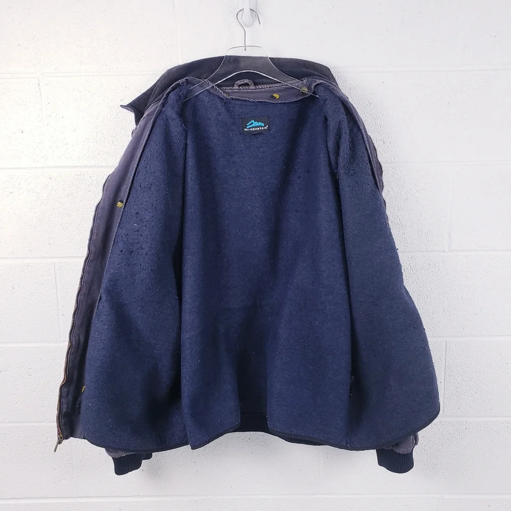 Tri-Mountain 4700 Sequoia Blue Canvas Flannel Lined Work Chore‎ Coat Size 3XLT